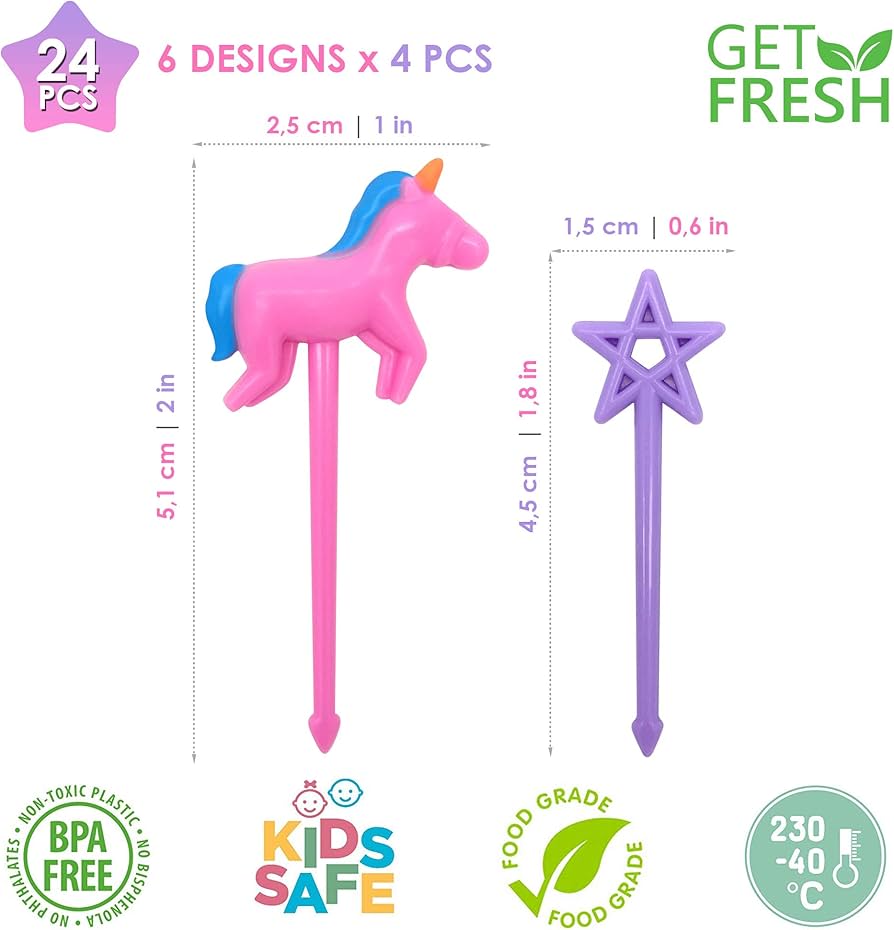 Amazon | GET FRESH ユニコーン弁当フードピック 子供用 24点セット